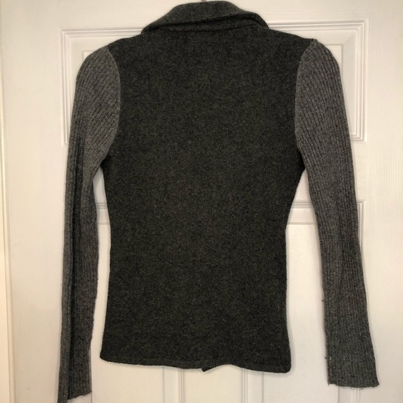 Guess Y2K Cotton & Wool Grey Knit Sweater Blazer small - Picture 4 of 7